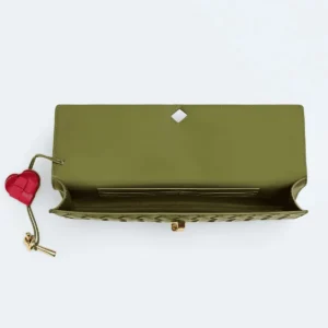Bottega Veneta Andiamo Intrecciato Leather Top-Handle Clutch - Matcha Lipstick