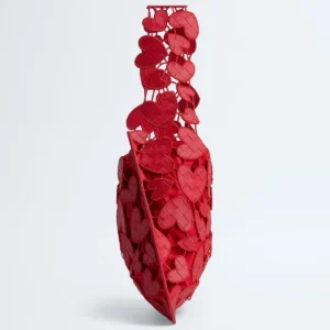 Bottega Veneta Intrecciato Heart Cut-Out Leather Tote Bag - Lipstick Red