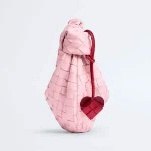 Bottega Veneta Mini Jodie Intrecciato Lambskin Top Handle Bag - Rose Petal / Lipstick