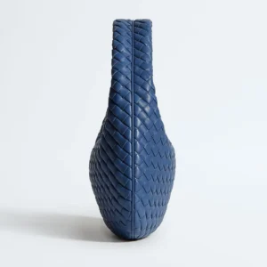Bottega Veneta Small Veneta Intrecciato Lambskin Shoulder Bag - Blue Venezia
