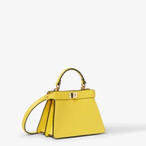 Fendi Peekaboo ISeeU Petite Leather Top Handle Bag with Dual Twist Lock