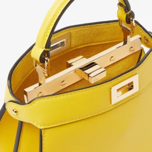 Fendi Peekaboo ISeeU Petite Leather Top Handle Bag with Dual Twist Lock