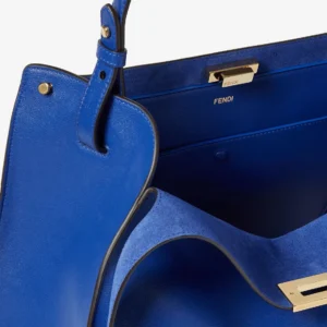 Fendi Peekaboo Medium Leather Top Handle Bag with Dual Compartment Structure