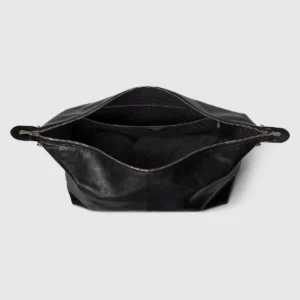 Gucci Brera Medium Leather Crossbody Bag with Web Strap and Double Zip Closure