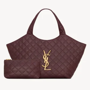 Saint Laurent ICARE Medium Quilted Nappa Leather Tote with Oversized Cassandre Logo