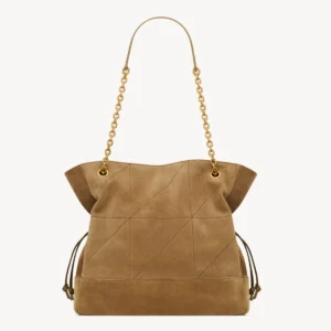 Saint Laurent Jamie Small Suede Shopping Tote with Cassandre Stitching and Chain Strap