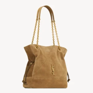 Saint Laurent Jamie Small Suede Shopping Tote with Cassandre Stitching and Chain Strap