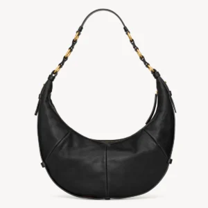 Saint Laurent Saharienne Lambskin Hobo Shoulder Bag with Zip Closure
