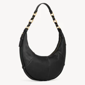 Saint Laurent Saharienne Lambskin Hobo Shoulder Bag with Zip Closure